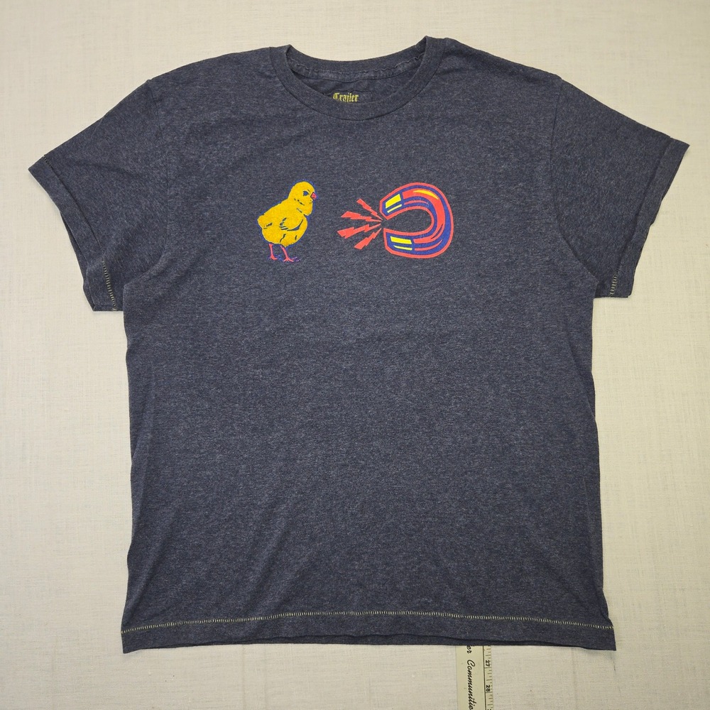 Trailer Vintage Fit Graphic Tee Chick Magnet Large Mens Gray Soft Short Sleeve T